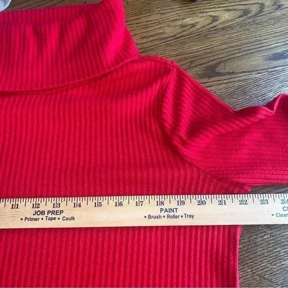𝅺LIZ Claiborne Pullover Cowl Neck With Side Buttons Red Size XL - Picture 5 of 5